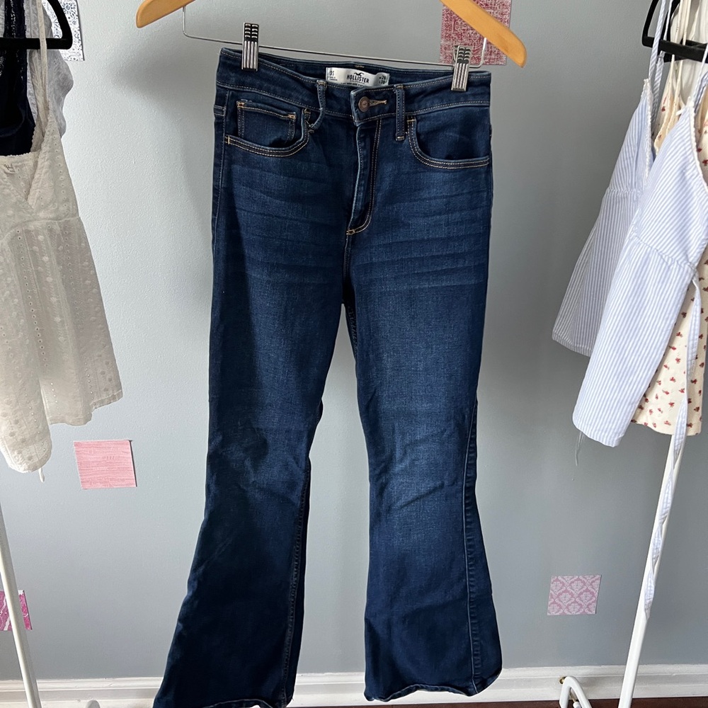 Dark wash flare hollister jeans